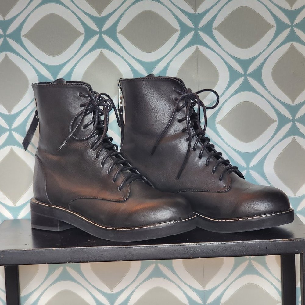 *EUC* VEGAN Current Mood Zip-back, Lace-up Combat boots, sz 6